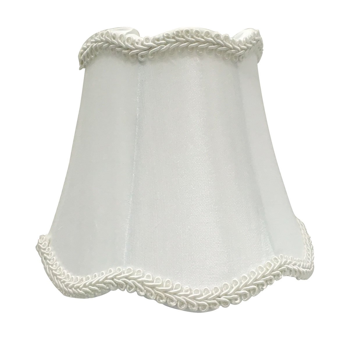 Photo 1 of Royal Designs, Inc. Clip on Scalloped Bell Chandelier Lamp Shade Flame Clip Fitter, CSO-1027-5WH, 3 x 5 x 4.5, White, 1 Pack