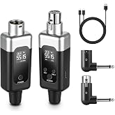 Nexilunual Wireless XLR Transmitter and Receiver for Dynamic Mic, 164ft | UHF Wireless Mic System for PA Church Stage, 10 Channel Wireless Microphone Adapter, 6-8H Battery XLR Wireless Connector