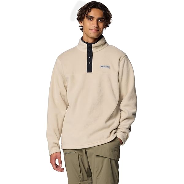 Columbia Men's Steens Mountain Half Snap II, Ancient Fossil/Black