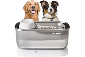 PET MARVEL Wireless Sensing Dog Water Fountain for Large Dogs, 7L/1.8Gal/230oz Big Automatic Pet Water Dispenser for Multi Cats, with Stainless Steel Filtered Drinking Bowl Wireless Pump