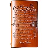 Giftrry Daughter Gift from Mom, To My Daughter Leather Journal, 140 Page Refillable Writing Journal, Christmas Birthday Gifts for Daughter from Mom, Mother Daughter Gifts for Adults Daughter