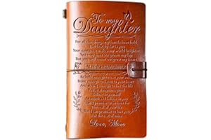 Giftrry Daughter Gift from Mom, To My Daughter Leather Journal, 140 Page Refillable Writing Journal, Christmas Birthday Gifts for Daughter from Mom, Mother Daughter Gifts for Adults Daughter