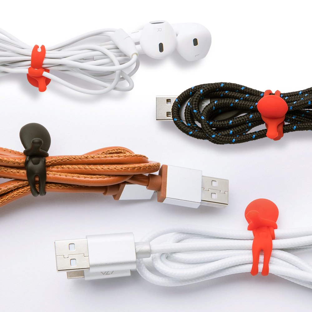 Sinjimoru Silicone Cable Twist Ties for USB Cable, Cord Straps for