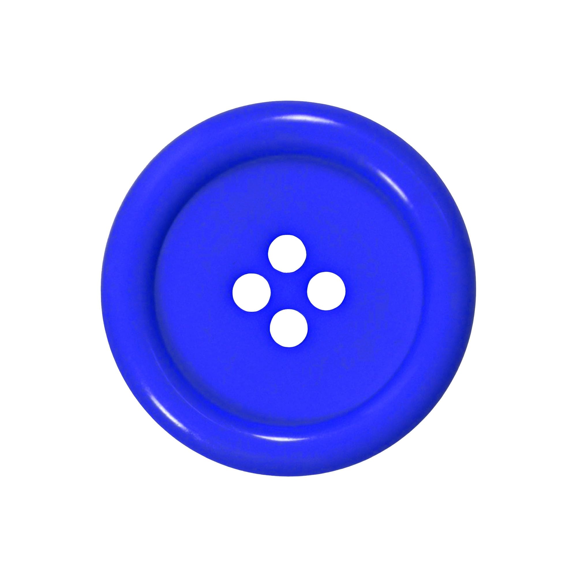 ​6 Pack Royal Blue 20mm Round Plastic Buttons with 4 Holes – Ideal for Coats, Jackets, Cardigans (32L)