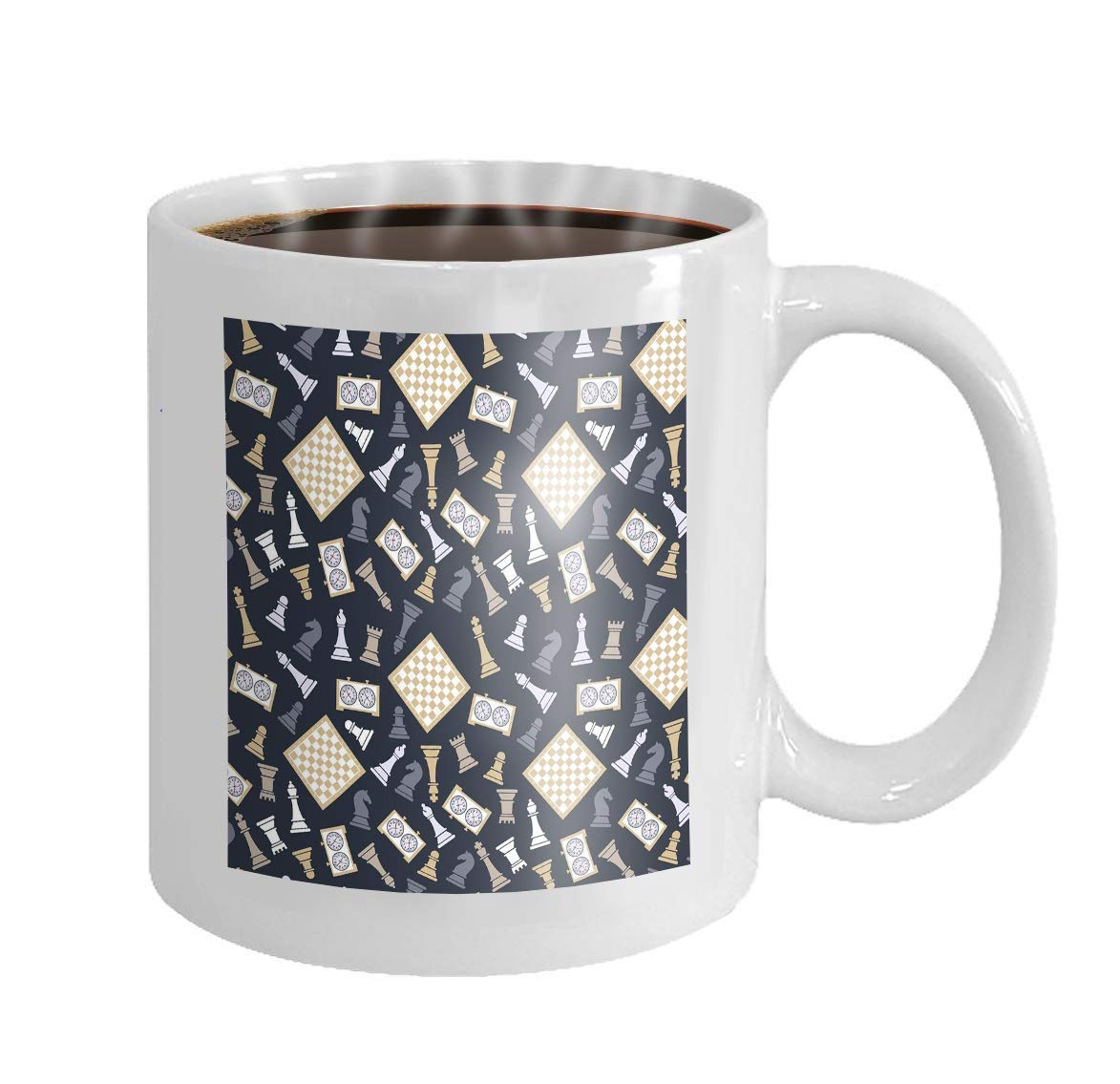 11 oz Coffee Mug Seamless Pattern Chess World International Chess ...