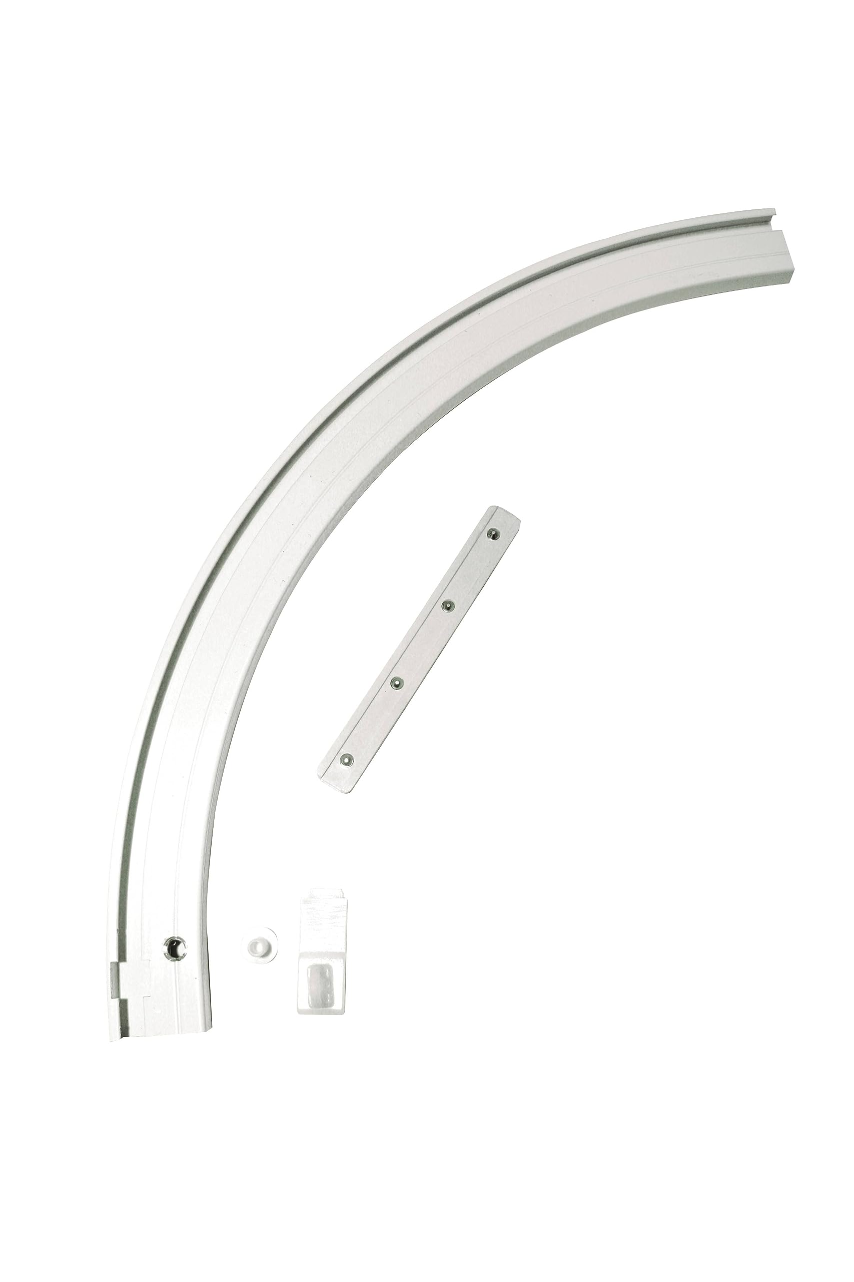 GARDINIA Round Arch for Aluminium Curtain Rail 1-Track Left White 20 x 20 cm