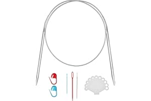 XENTRLOLOGIC 24inch (60cm) Stainless Steel Circular Knitting Needle Size US 7 (4.5mm) Metal Knitting Needles Set for Making Sweater Shawl Scarf