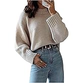 SHENHE Women's Mock Neck Sweater Long Sleeve Drop Shoulder Pullover Tops Plain Streetwear Going Out Sweater Jumper
