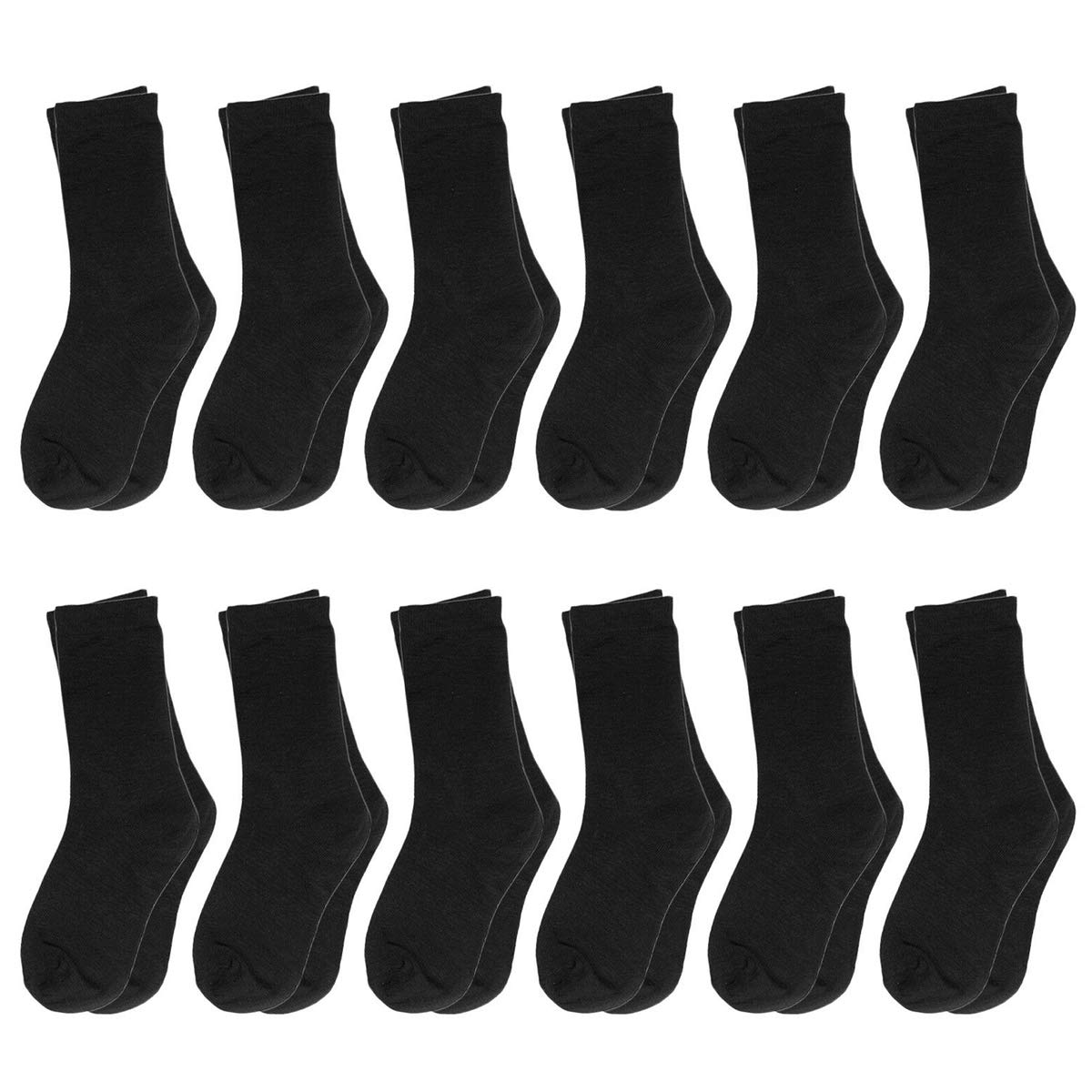 Photo 1 of Falari 12-Pack Boy Toddler Kids Cotton Crew Socks 6-8 Black