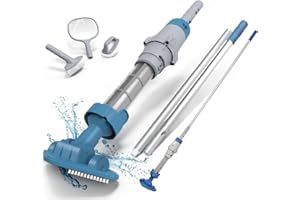KOKIDO (2024 New) Rechargeable Spa Pool Vacuum Kit with Pole and Tools - Skimmer, Scrubber, Brush. IPX8 Cold/Hot watersafe, Steel Mesh Filter. Ideal for Spas Hot Tubs, for Sand and Debris XTROVAC 100