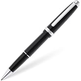 Cross Lume Polished Chrome Rollerball Pen, Medium Point, Black Ink | Lightweight Resin Body, Smooth Gel Ink, Cross Gift Box with Lifetime Mechanical Warranty, Medium Point Black Refill