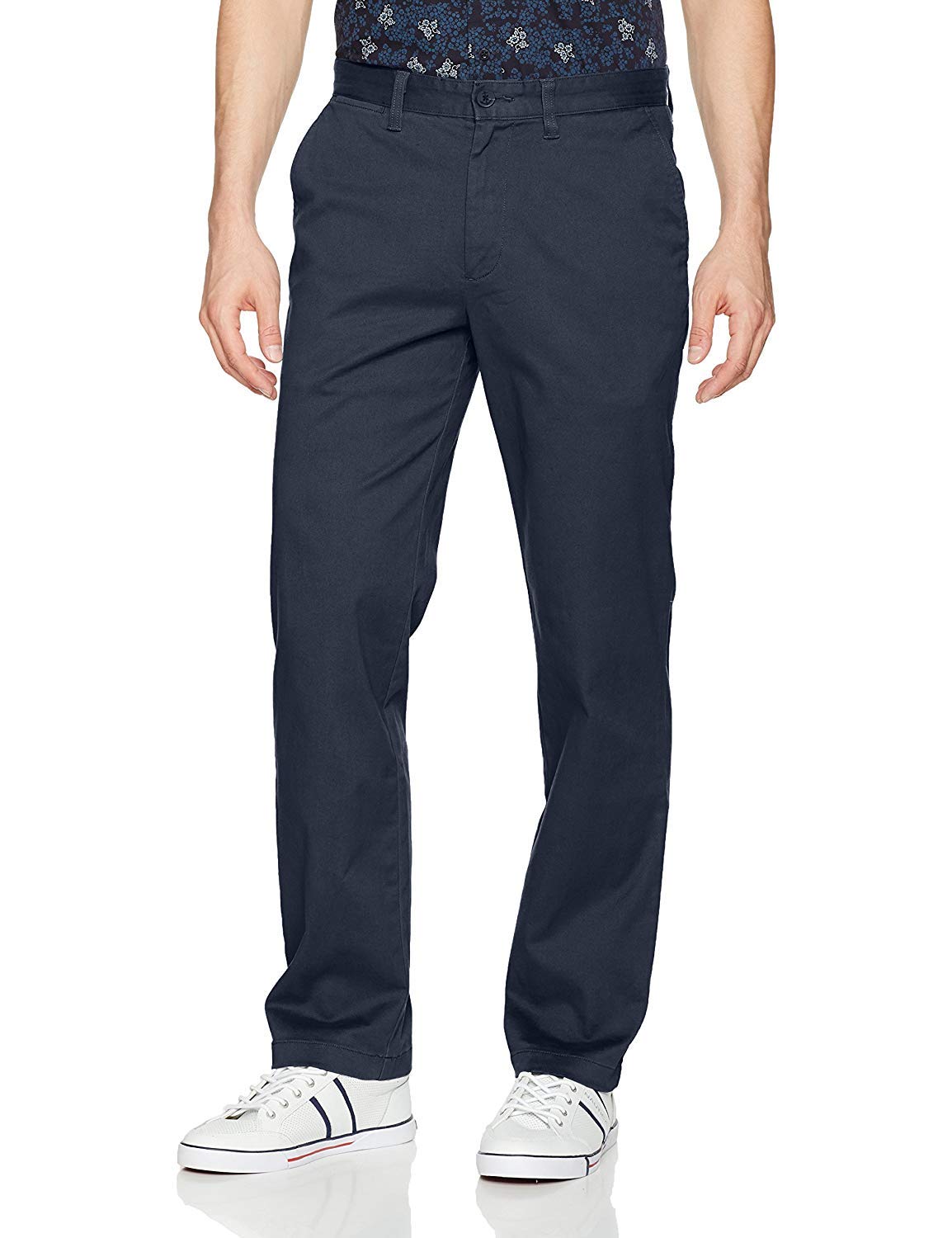 NauticaMen's Classic Fit Flat Front Stretch Solid Chino Deck Pant