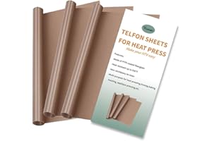 VCHOMY Teflon Sheets for Heat Press,Non-stick Reusable PTFE Teflon Paper Sheet Roll for Cricut Sublimation Heat Transfer,HTV Iron On,Baking (3 Pack 12x16in)