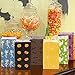 OurWarm 60pcs Halloween Party Treat Bags Paper Gift Bags, Party Favor Goody Bags with Trick or Treat Stickers for Halloween Party Decorations Supplies