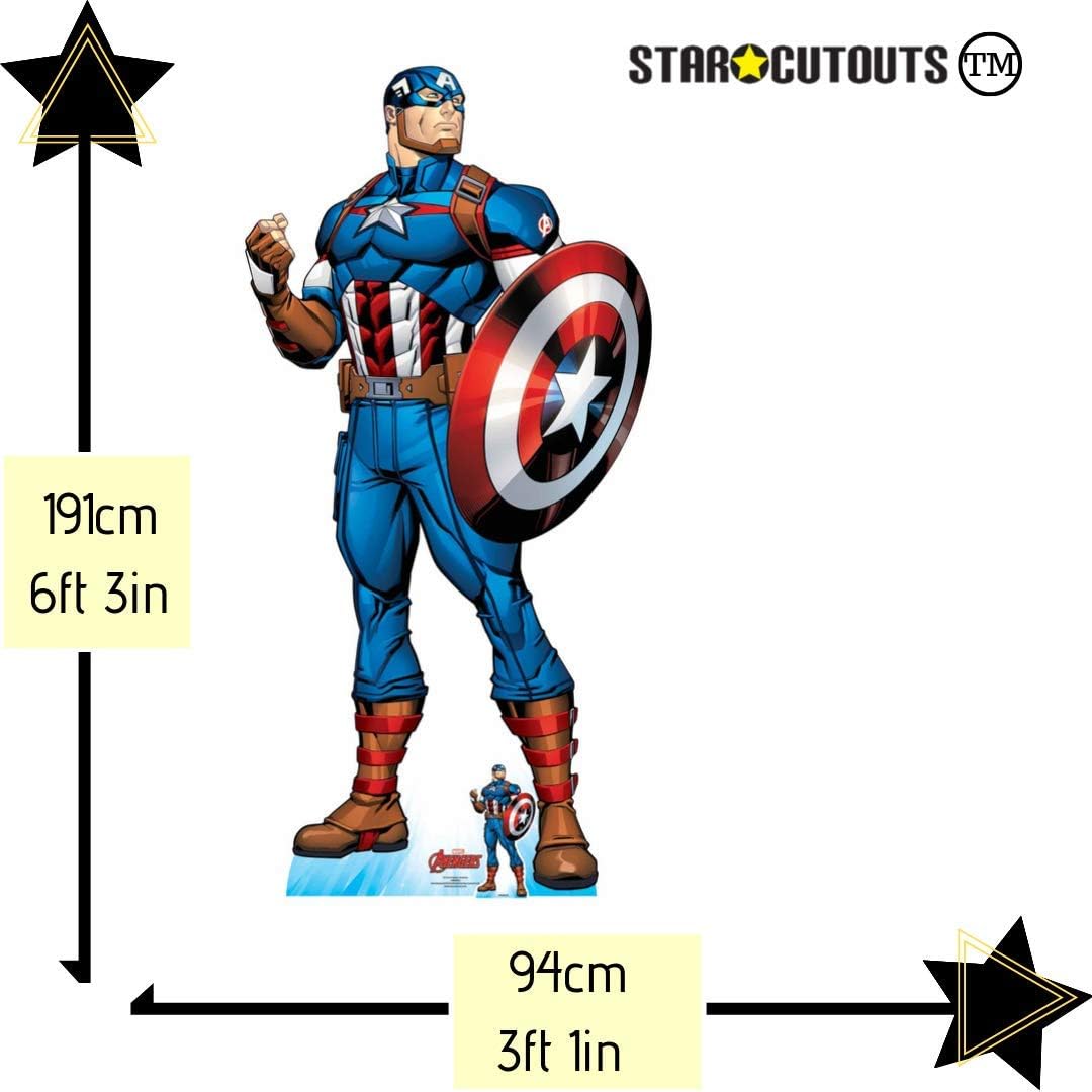 STAR CUTOUTS SC1614 Captain America Lifesize Cardboard Cut Out with Mini - Perfect for Marvel Fans Parties, and Events - Image 3