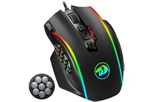 Redragon MMO Gaming Mouse - 16,000 DPI, 16 Programmable Buttons, RGB with 12 Side Buttons, Weight Tuning for PC Laptop MOBA F