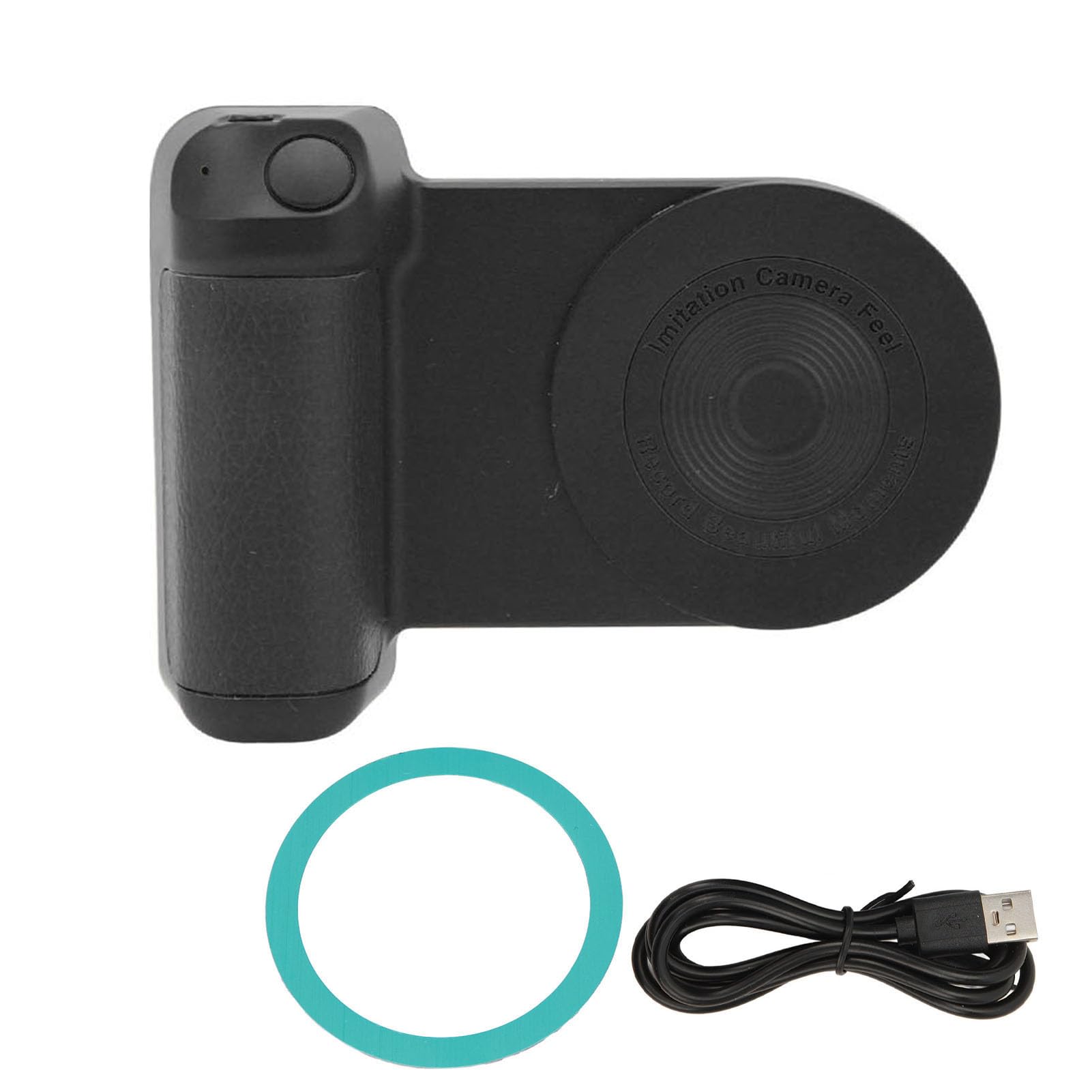 Magnetic Camera Handle, Bluetooth Bracket Smartphone Handle Holder, Rotatable Wireless Charging Stand, Phone Hand Grip for Vlog Video Shooting (Black)