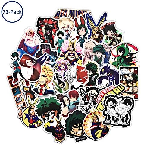 Youral My Hero Anime Cartoon PVC Waterproof Stickers Bomb Superheroes for Laptop Car Bicycle Skateboards Luggage Decoration Graffiti Patches for Teens 73PCS