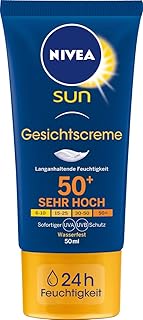 NIVEA SUN Anti-Age Sonnencreme für das Gesicht, Lichtschutzfaktor 50+, 50 ml Tube