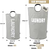 DOKEHOM 160L XXL Collapsible Laundry Hamper Grey 20x31in 51x79cm view 3