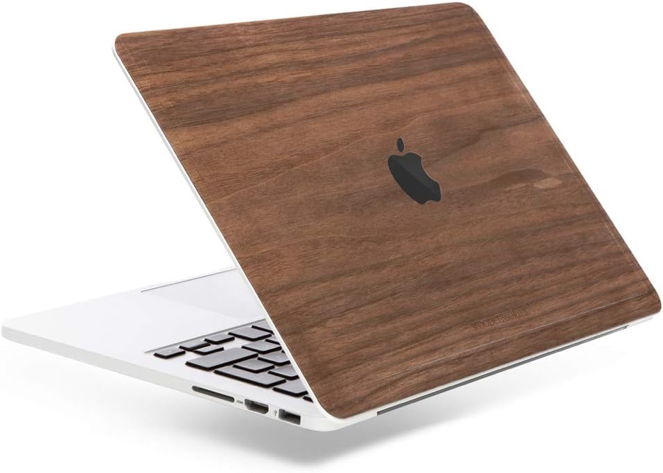Woodcessories - Skin Compatible with MacBook 13 Pro Touchbar Made of Real Wood, EcoSkin (Walnut)