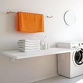 koretech Laundry Folding Table, 40'' x 20'' Wooden Wall Mount Desk, Laundry Table for Folding Clothes, White, 40'' Length