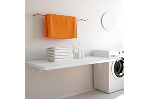 koretech Laundry Folding Table, 40'' x 20'' Wooden Wall Mount Desk, Laundry Table for Folding Clothes, White, 40'' Length