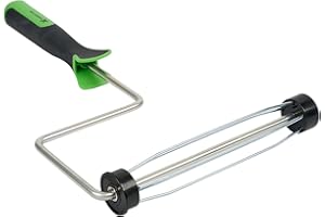 Restaurantware Paint Roller Frame 9 Inch 5-Wire Cage 1 Roller Frame Heavy Duty Soft Grip Handle Threaded for Extension Poles 