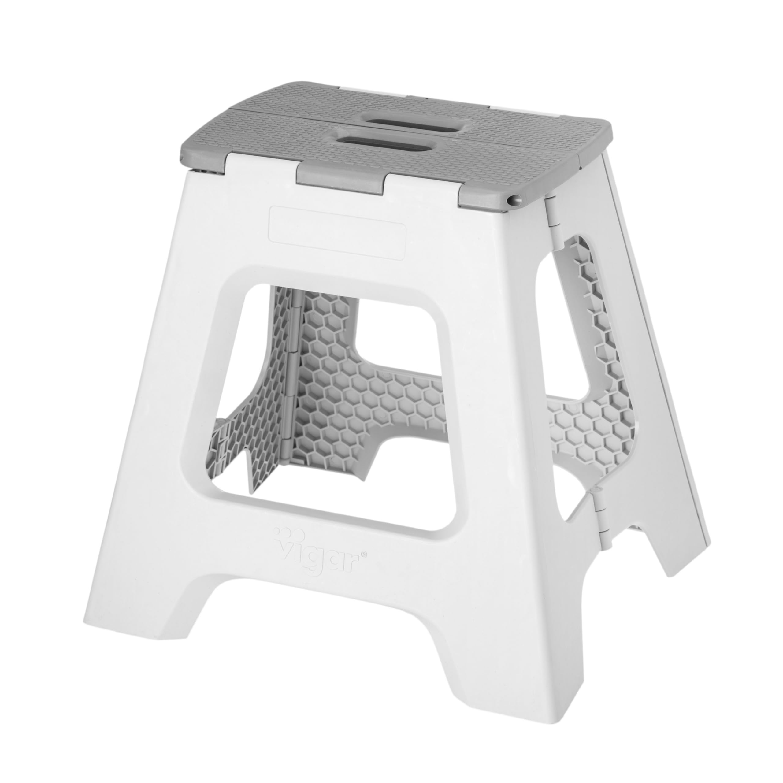 Photo 1 of Vigar Compact Step Stool Foldable, 16-inch Step Stools for Adults up to 330 Pound, Lightweight Stool, Non-Slip Folding Step Stool, Gray