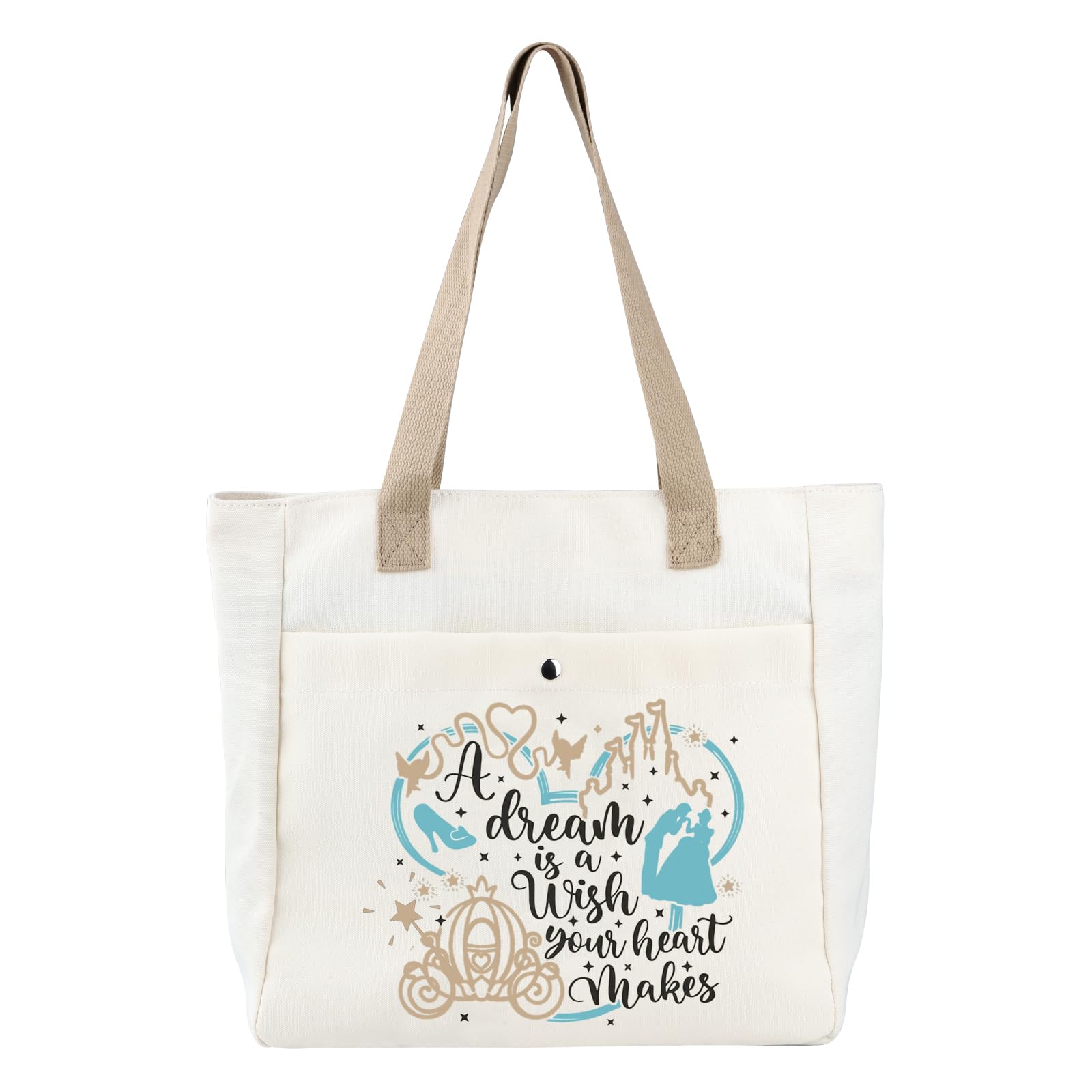 PLITI Princess Tote Bag Princess Fans Gifts A Dream Is a Wish Your Heart Makes Fairy Tales Fairy Princess Gift (Your Makes Dream TBU)