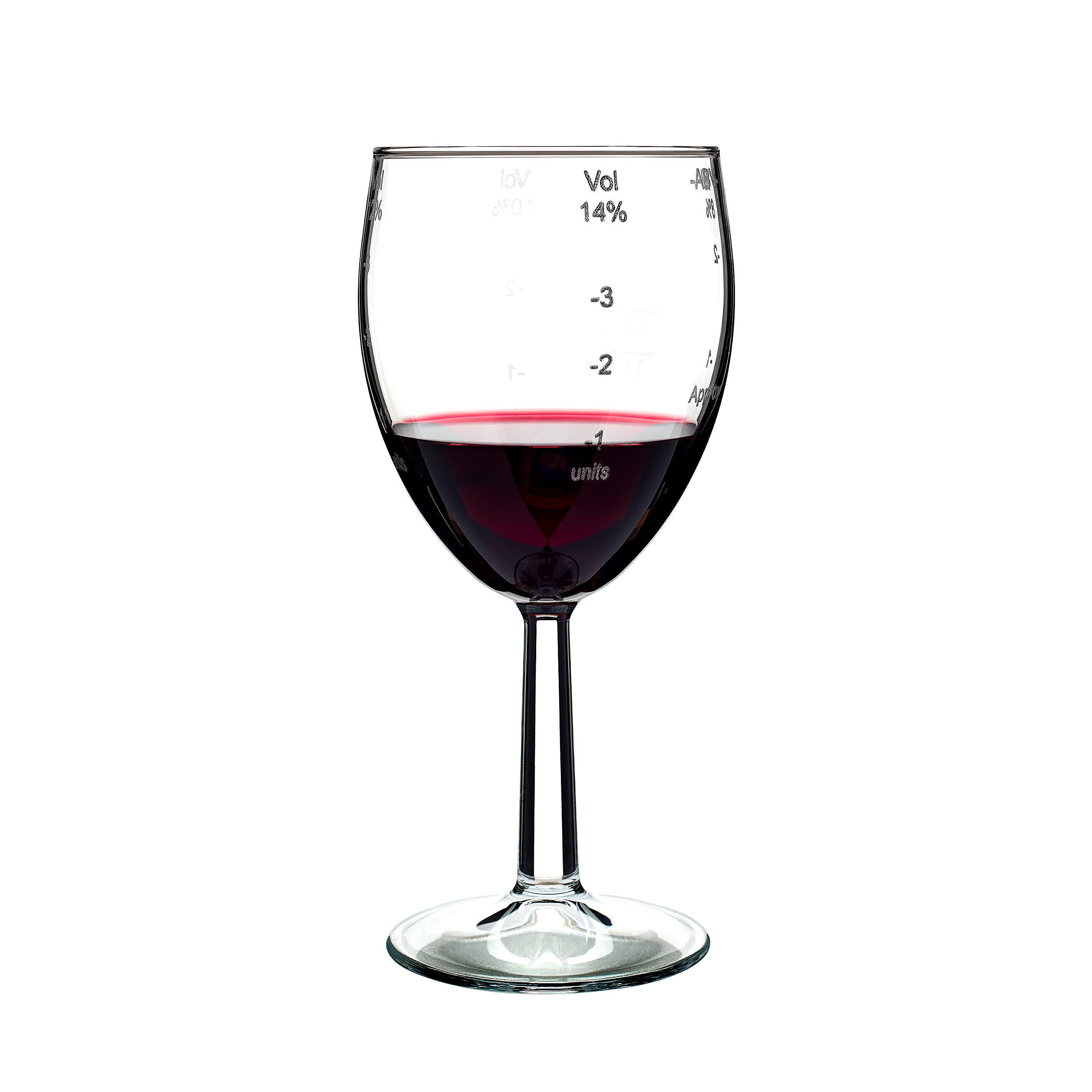 Mind Your Measures Know Your Units Alcohol Unit Measuring Wine Glass, Wine Gadget, Engraved Wine Glass, Wine Related Gift. (Pack of 1)