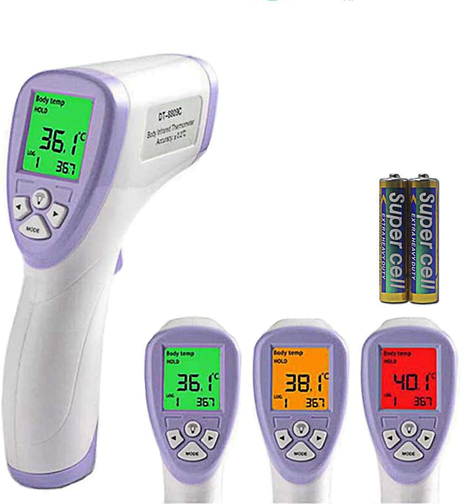 KETOTEK Infrared Thermometer Baby Ear and Forehead Thermometer Kid Children Fever Medical Digital Thermometers Gun Food Non-Contact Laser Grade Temperature Tester Recorder (Purple)