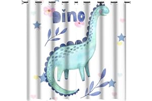 fucyBu Мультяшные милые шторы с динозаврами, акварельные детские детские динозавры с цветочными плотными шторами для спальни - Grommet Therma