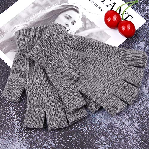 Cooraby 12 Pairs Winter Half Finger Gloves Flexibly Stretchy Knit