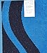 Arus Jacquard Woven Turkish Terry Cotton Beach Towel, Waves, Blue, 28x55