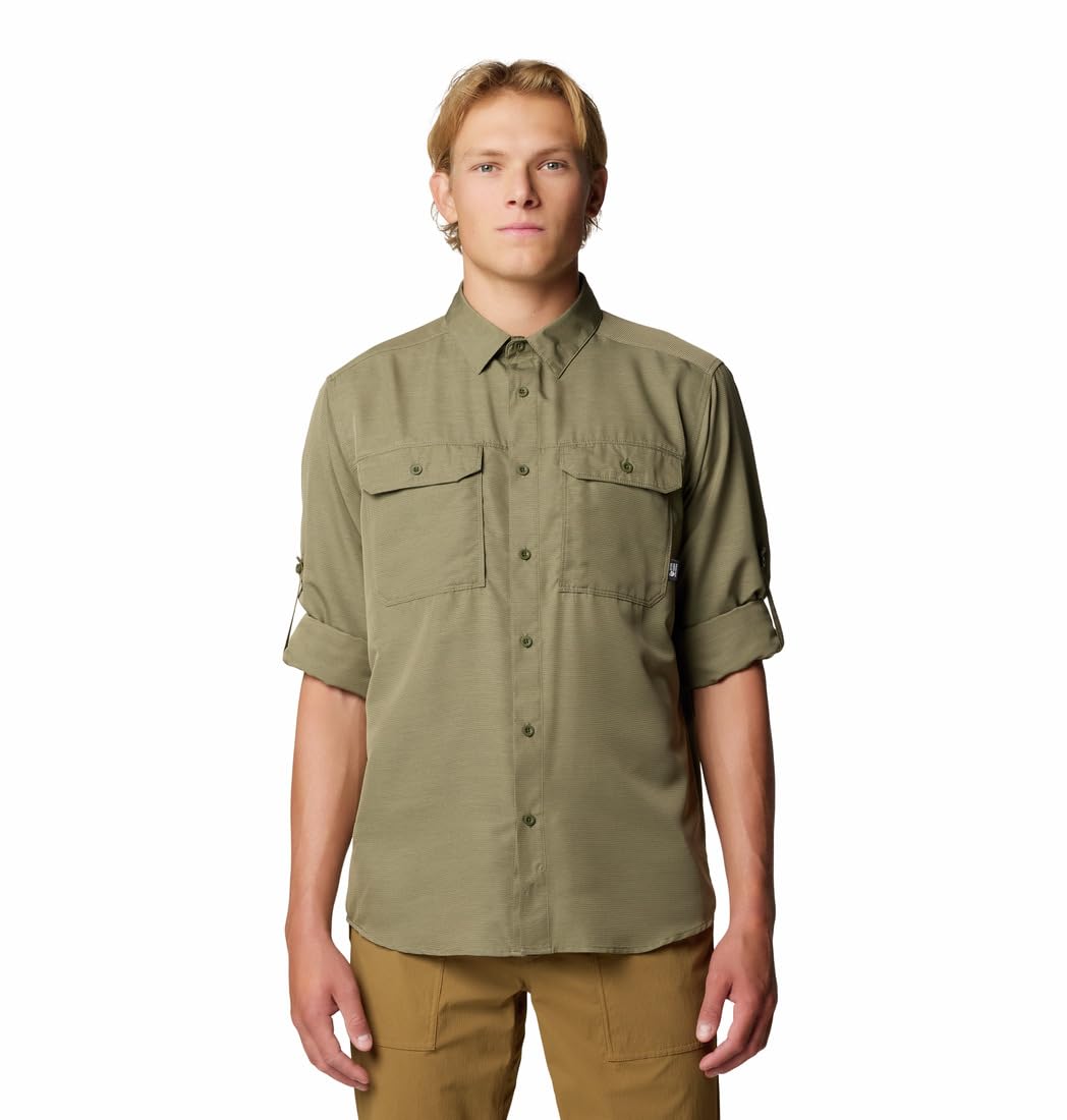 Mountain Hardwear Men’s Canyon Long Sleeve Shirt, Stone Green, 3X-Tall