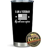 Veteran Insulated Tumbler with Challenge Souvenir Great Engraved Gifts for Military Heroes!Veterans Day Gifts