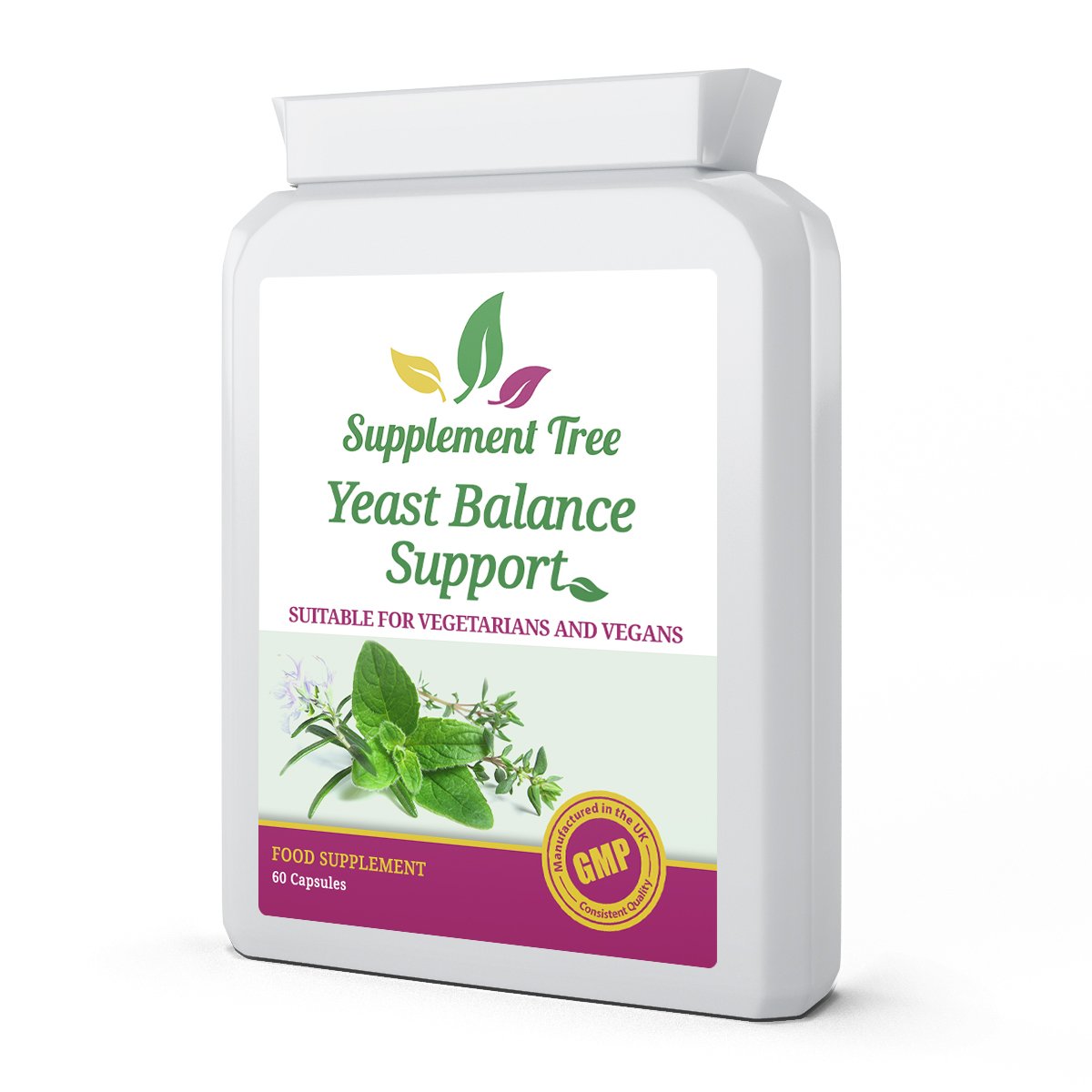 Candida & Yeast Balance Support 60 Capsules | Powerful Natural Herbs & Probiotics | 100% Non-GMO | Suitable for Vegans & Vegetarians | UK Manufactured