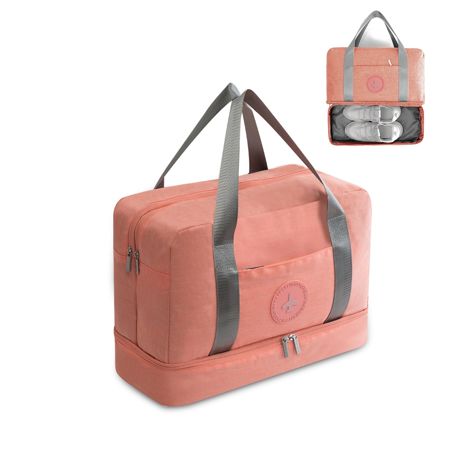 FANDARE Travel Duffel Bag for Women & Men Waterproof Overnight Weekend Bag Lightweight Travel Luggage Bag for Sports, Gym, Vacation Orange