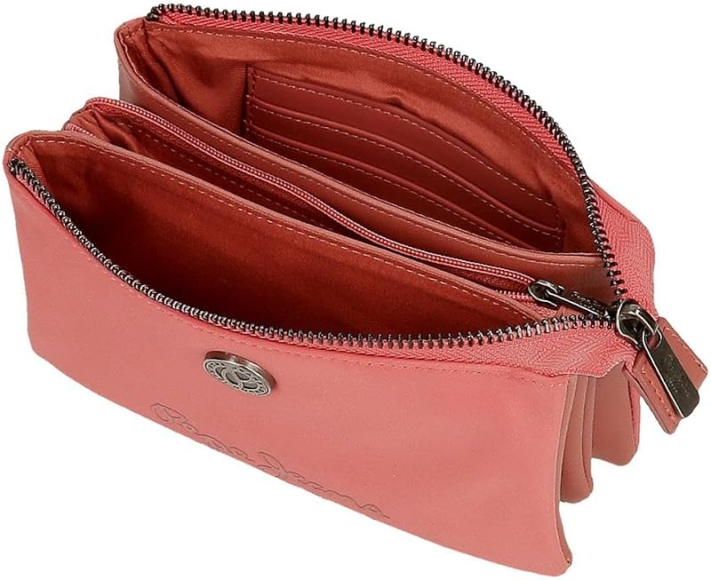 Corin Geldbörse mit DREI Fächern, Rosa, 17,5 x 9,5 x 2 cm, Polyester und PU von Joumma Bags, Rosa, Talla única, Geldbörse mit DREI Fächern