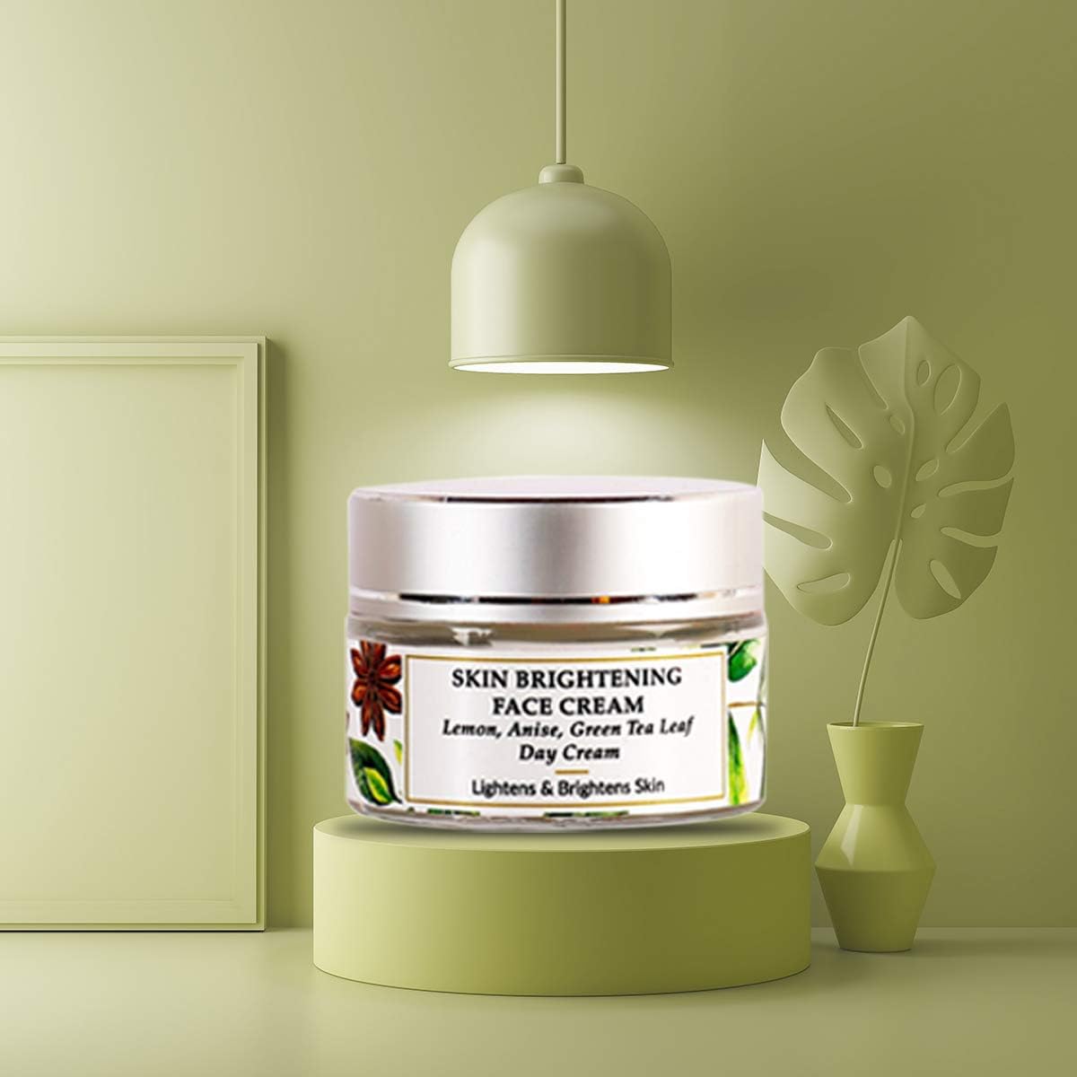 Mirah Belle - Lemon, Anise, Green Tea Leaf - Skin Brightening Face Cream - Lightens Pigmentation and Dark Spots - Organic, Natural - 30 gms