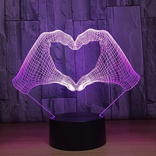 3D Love Night Light 7 Colors Changing USB Power Touch Switch Decor Lamp Optical Illusion Lamp LED Table Desk Lamp Children Kids Christmas Brithday Gift