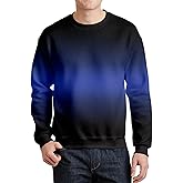 Men's Gradient Color Long Sleeve Sweatshirt, Solid to Vibrant Transition, Casual Streetwear for Fall & Daily Wear