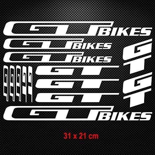 luluda for GT Bikes Vinyl Decal Stickers Sheet Frame Cycle Cycling Bicycle MTB Road White
