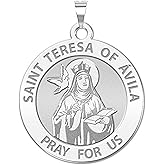 PicturesOnGold.com Saint Teresa of Avila - 2/3 Inch Size of Dime, Sterling Silver