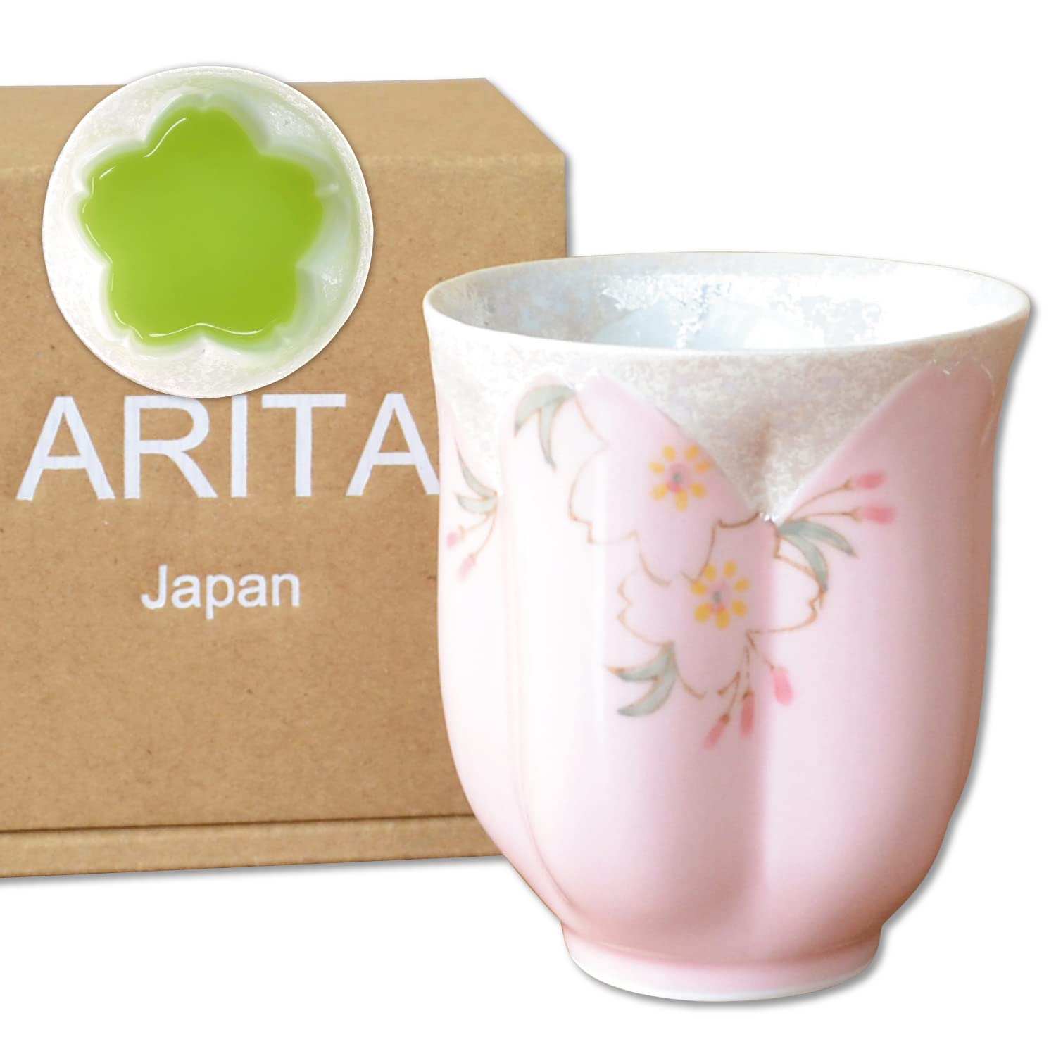 Photo 1 of ????????? Japanese Yunomi Tea Cup Cherry Blossom Made in Japan Arita Imari ware Hananomai Pink