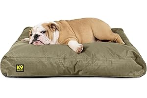 K9 Ballistics Tough Rectangle Pillow Dog Bed - Removable Cover, Washable, Durable & Water Resistant Dog Bed - Medium, Sage Green