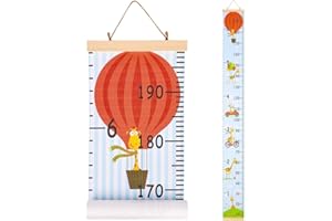 Beinou Baby Growth Chart for Wall Height Chart for Kids Wood Frame Measure Ruler 7.9in x 79in Canvas Hanging Height Measurement for Wall Decor
