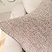 Home Brilliant Decorative Pillowcases Striped Chenille Velvet Plush Square Throw Pillow Cover Sofa Cushion Covers for Couch, Set of 2, 18x18 inch (45cm), Brown