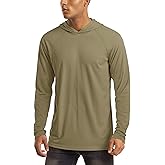 MAGCOMSEN Men's Hooded UPF 50+ Sun Protection T Shirts Long Sleeve Athletic Fishing Shirts Rash Guards